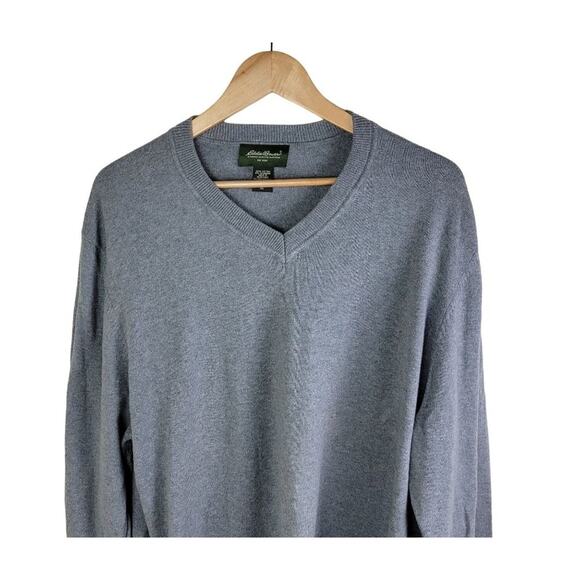 Eddie Bauer Mens Cotton Cashmere Pullover Sweater size Tall XL XLT V-Neck - Picture 3 of 11
